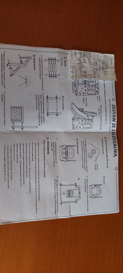 Plac zabaw 4w1 zjeżdżalnia huśtawka kosz bramka