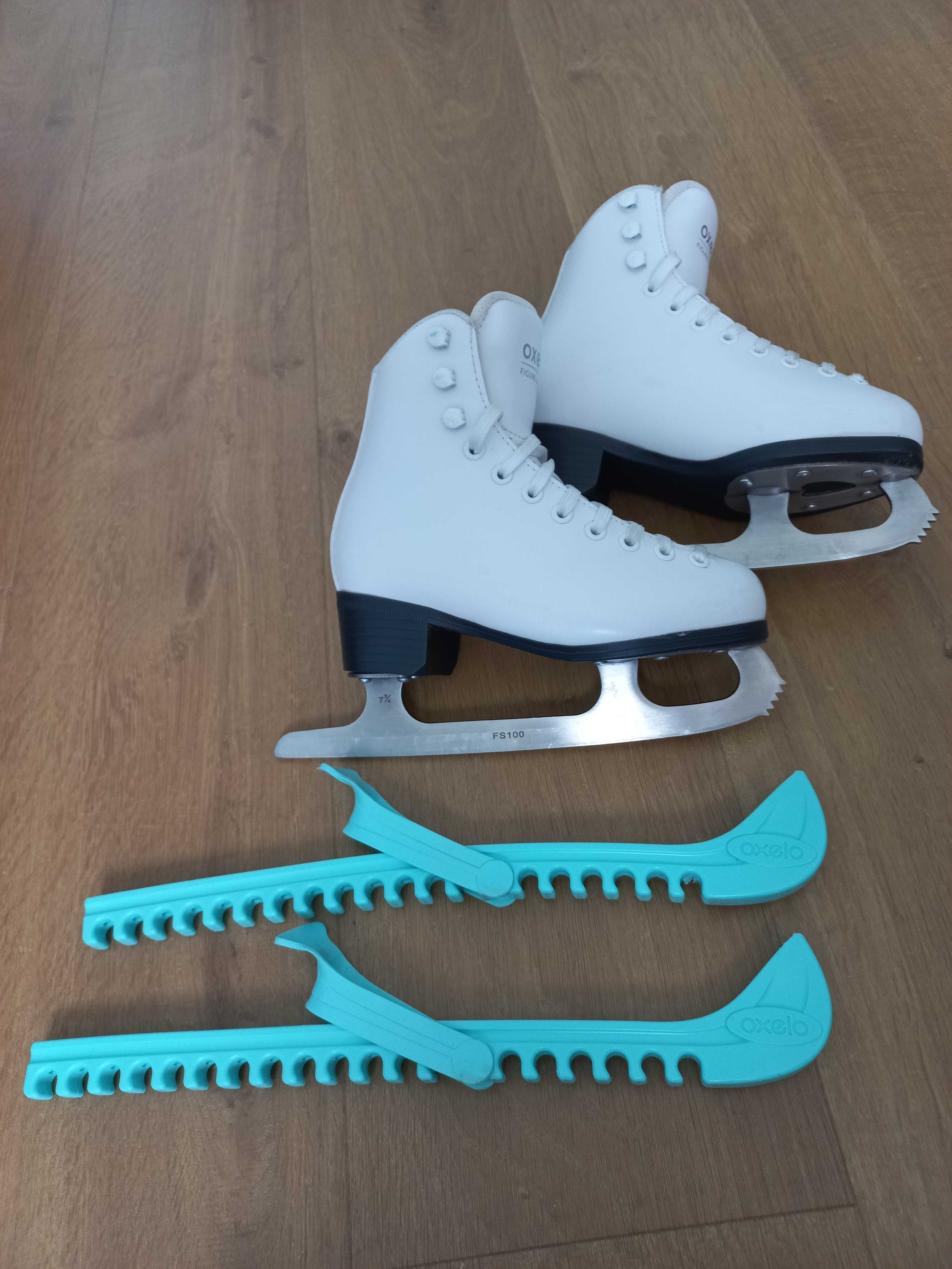 Łyżwy figurowe Axelys FS 100 białe 30 + Ochraniacze łyżew Oxelo Basic
