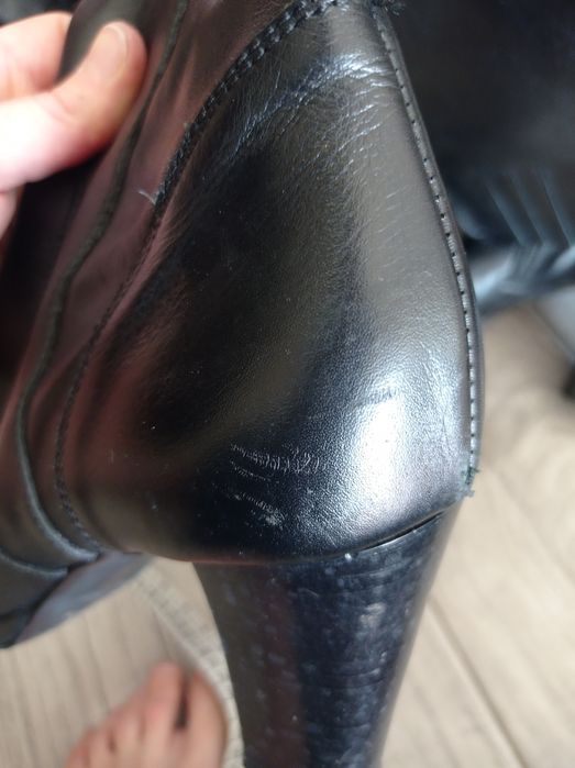 Жіночі шкіряні чоботи Gant на каблуку,  чорні, 39 р.