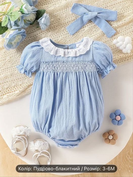 Боді ніжно- блакитне для дівчинки