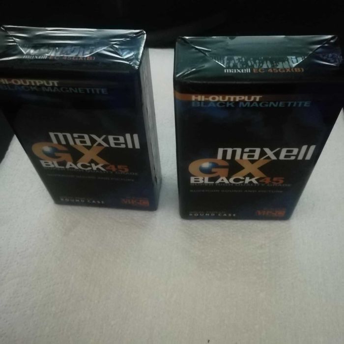 Kasety do kamery  VHS C Maxell GX black 45 nowe folia  Made in Japan