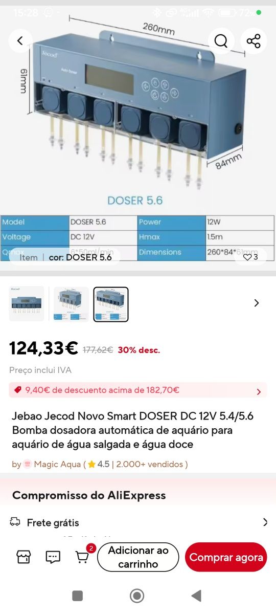 Bomba doseadora aquário