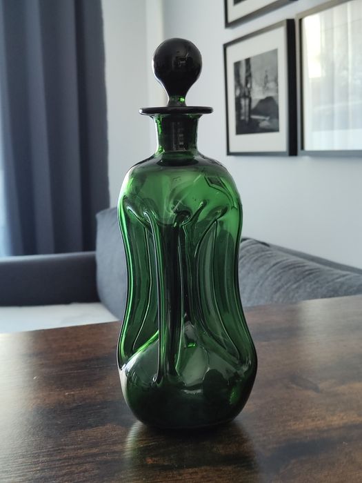 Kultowa karafka Holmegaard "Kluk Kluk", proj. Jacob Bang, Dania, 1960