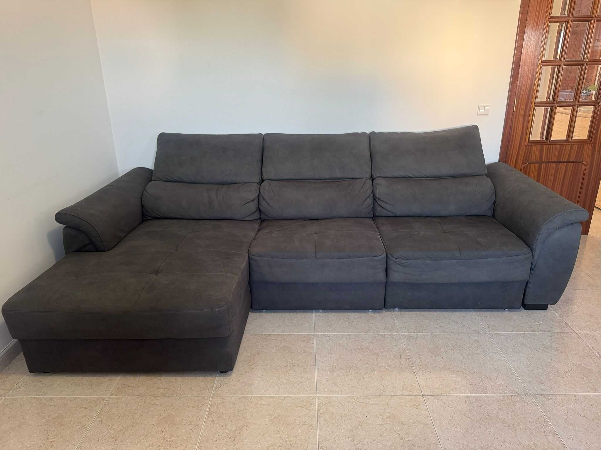 Sofá Chaise Longue BENSON com Cama Esquerda – 4 Lugares, Antracite