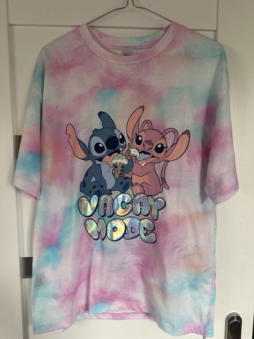 T-shirt tie-dye z nadrukiem „Vacay Mode”