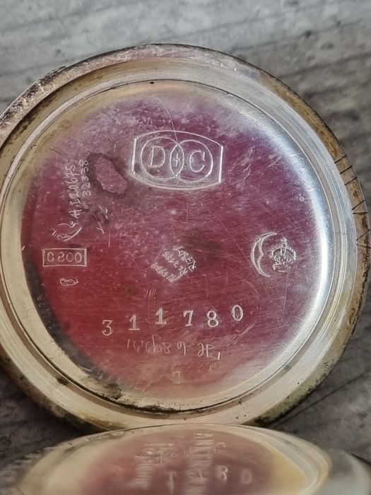 Srebrny zegarek antyk próba 800 D.G