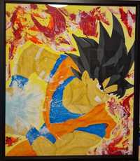 Pintura original Única em acrílico de SonGoku do Dragon Ball