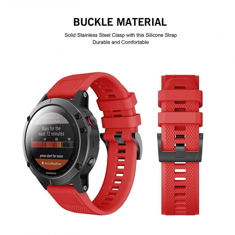 Pasek Smooth Do Garmin Fenix 3 / 5X / 3Hr / 5X Plus / 6X / 6X Pro Red