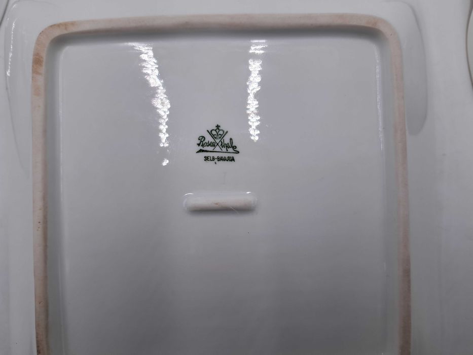 Talerz obiadowy Rosenthal Selb Bavaria biały złocenia 2 paski