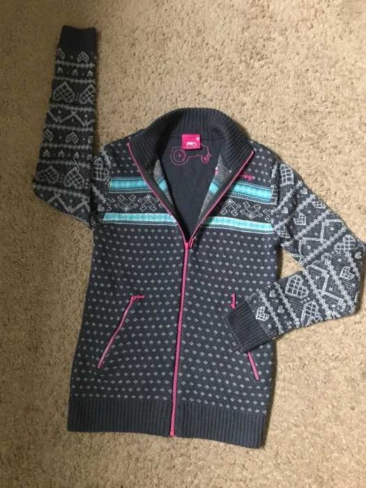 Sweter kardigan Moods of Norway wełna merino święta zima M/L