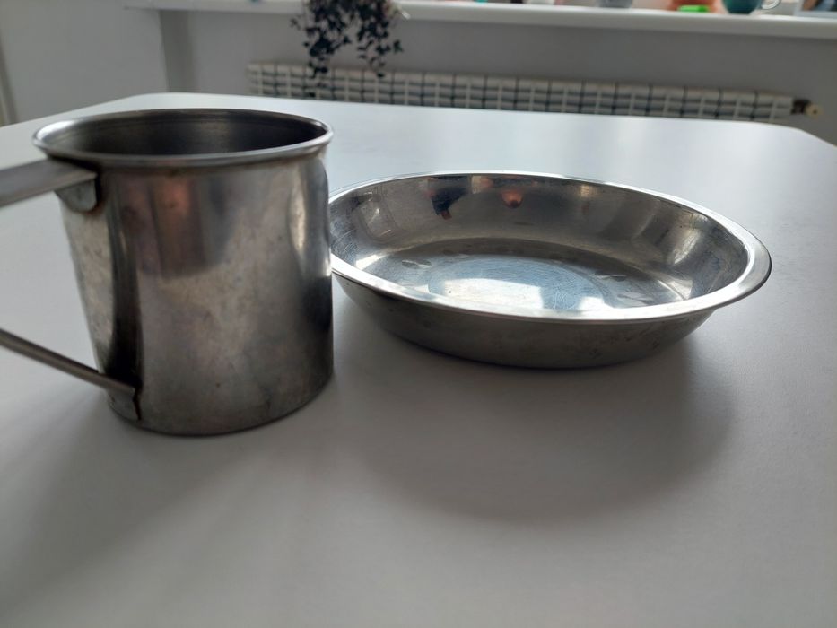 Миска металева + чашка