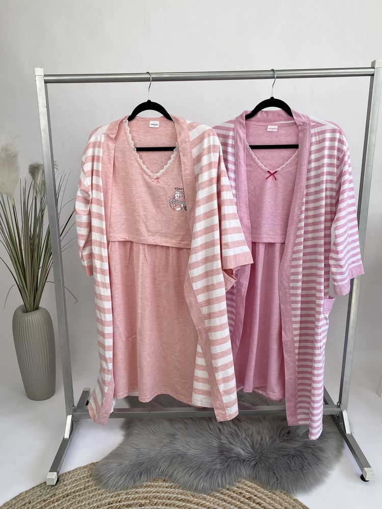 Комплекты для беременных ночная и халат сорочка
