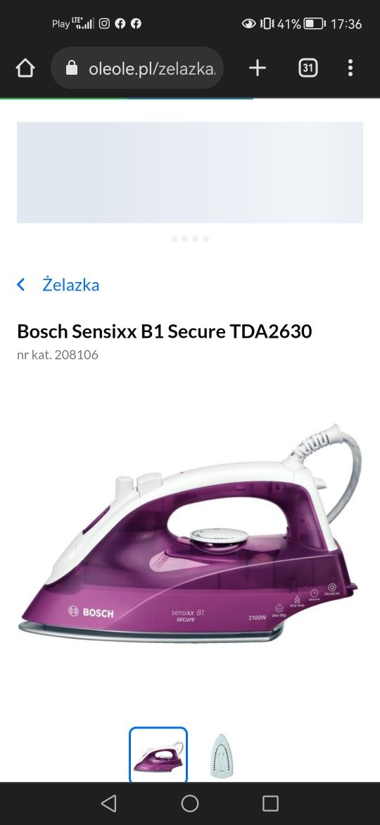 Żelazko parowe sensixx B1 secure BOSCH