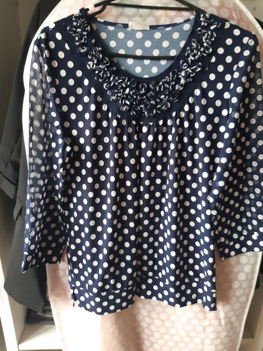 Bluzka granatowo biała