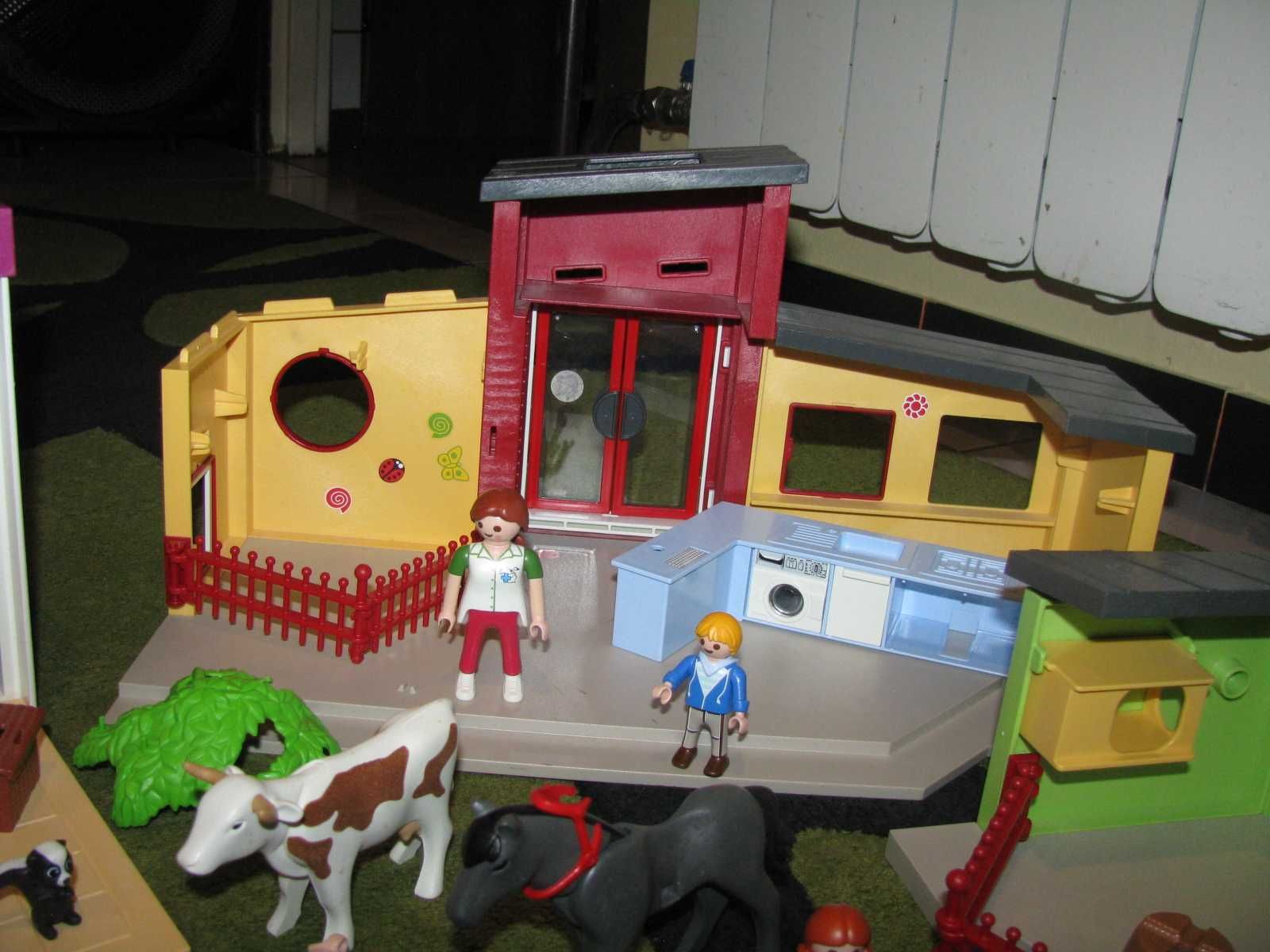 Duży zestaw playmobil, lecznica, zwierzątka