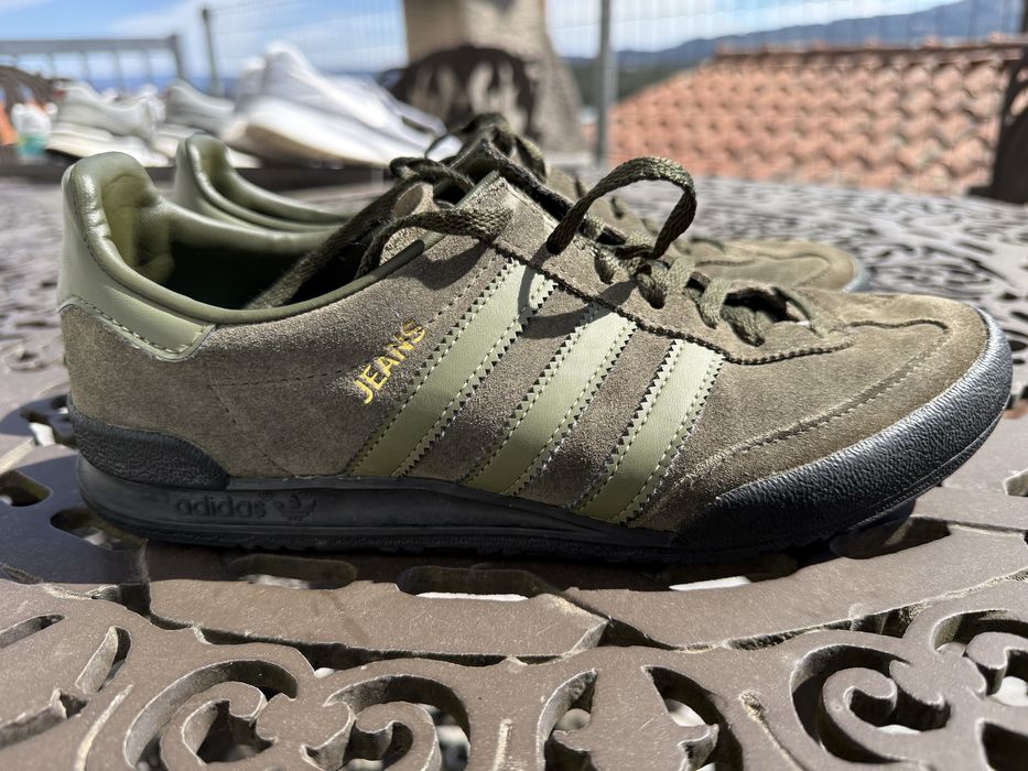 Sapatilhas Adidas em pele verde tropa