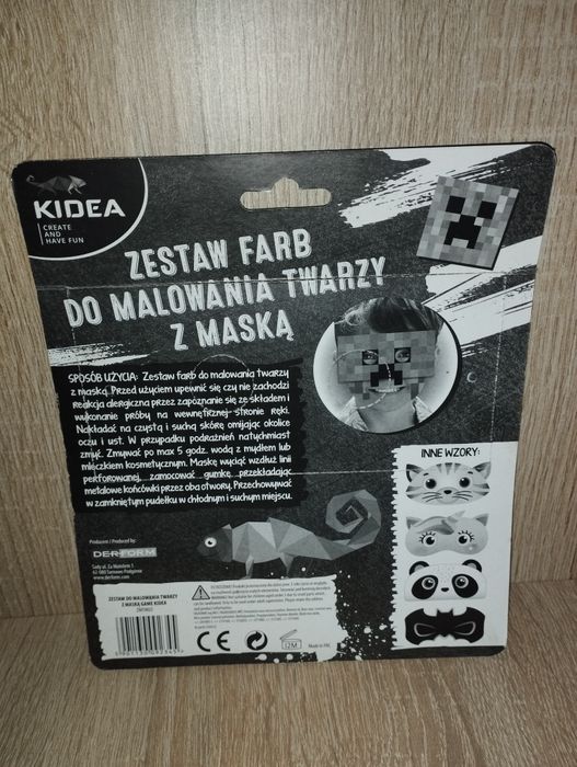 Zestaw farb do malowania twarzy z maską Minecraft