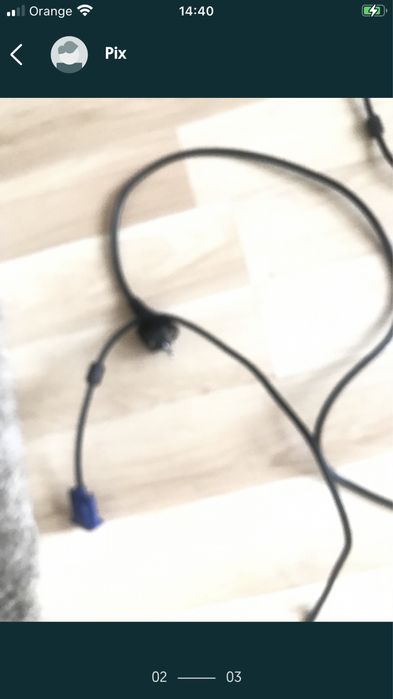 Kabel zasilający i vga  do monitora, laptopa