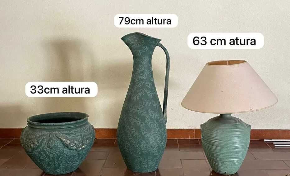 Jarro/ vaso / abajur de barro pintado