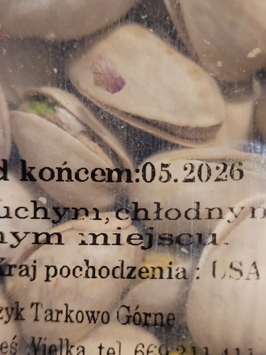 Pistacje orzechy niesolone całe duże jambo termin 05.2025r  5kg.