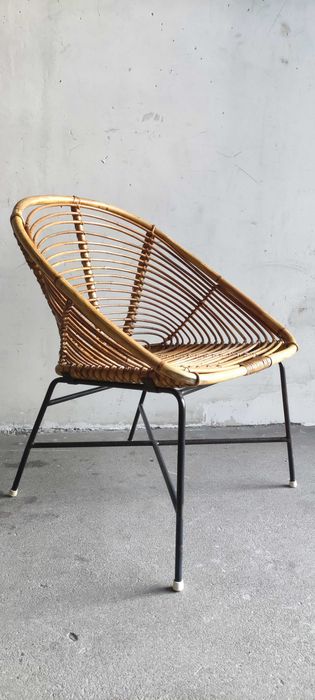 Fotel rattanowy,lata 60