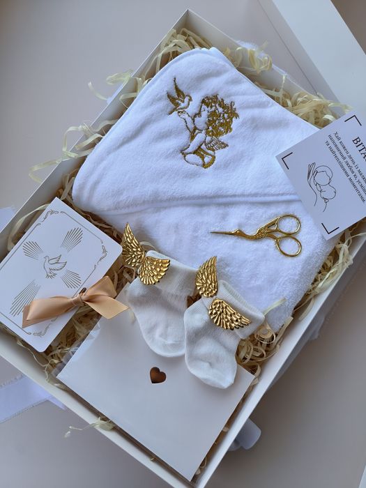 Набір для хрещення, крижма, подарунок новонародженому,  бокс малюку