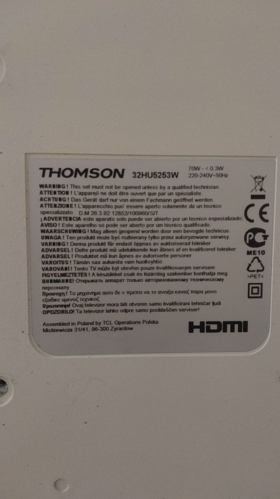 Tv Thompson 32HU5253W