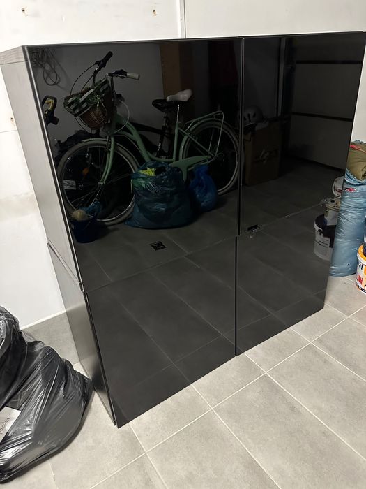 Glassvik Basta komoda szafka witryna czarna Ikea 4szt