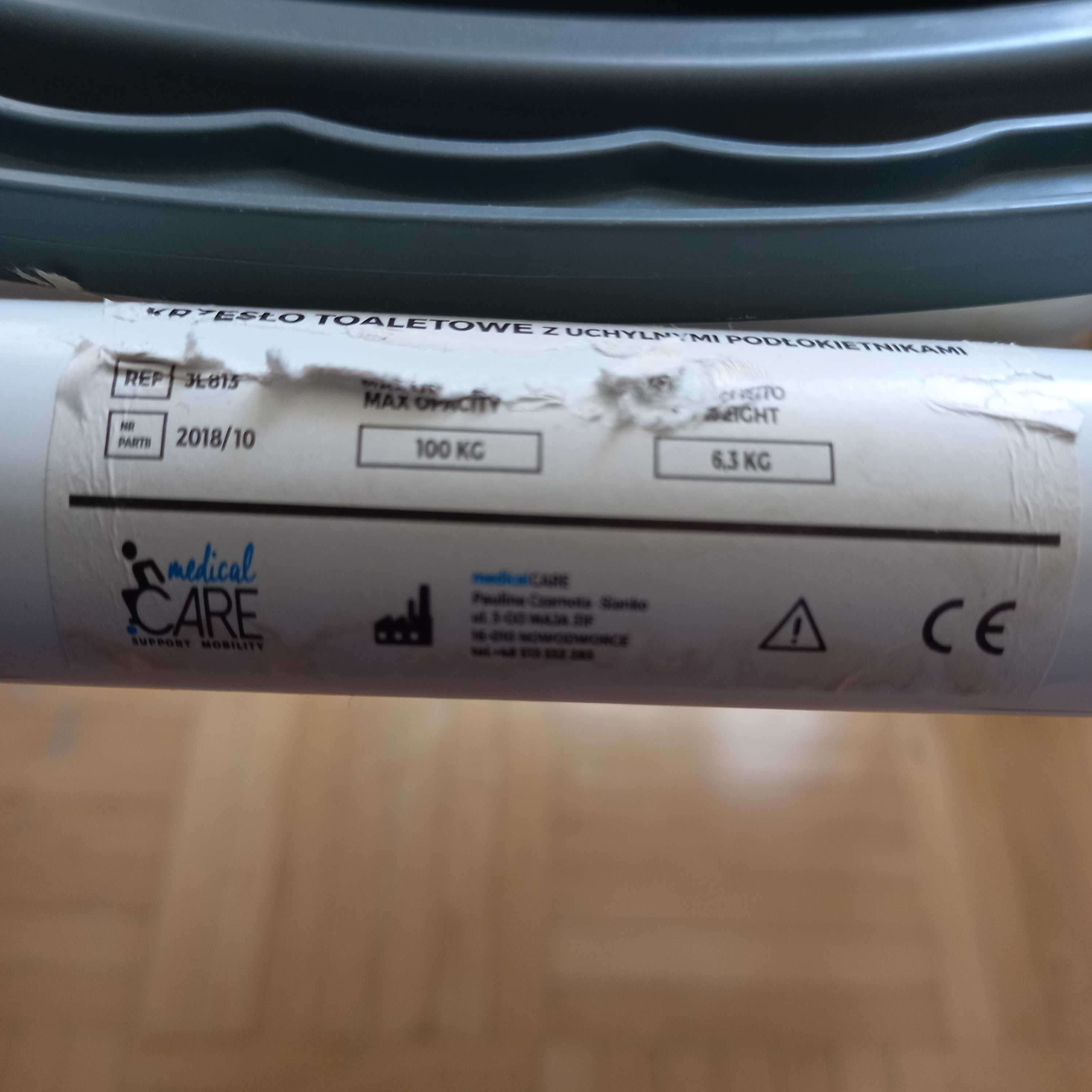 krzesło sanitarne toaletowe regulowane