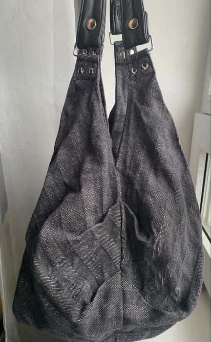 Сумка Hobo bag шкіра/текстиль