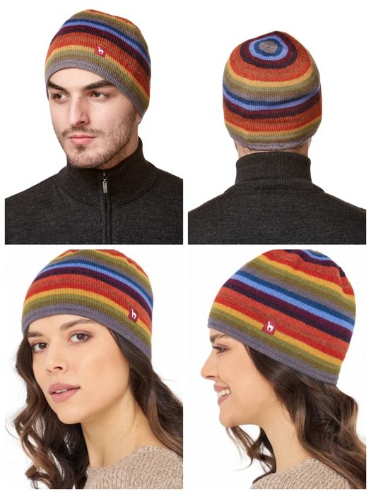 Тепла вязана шапка з вовни альпаки Arco Iris Alpaca wool. М (51-57см)
