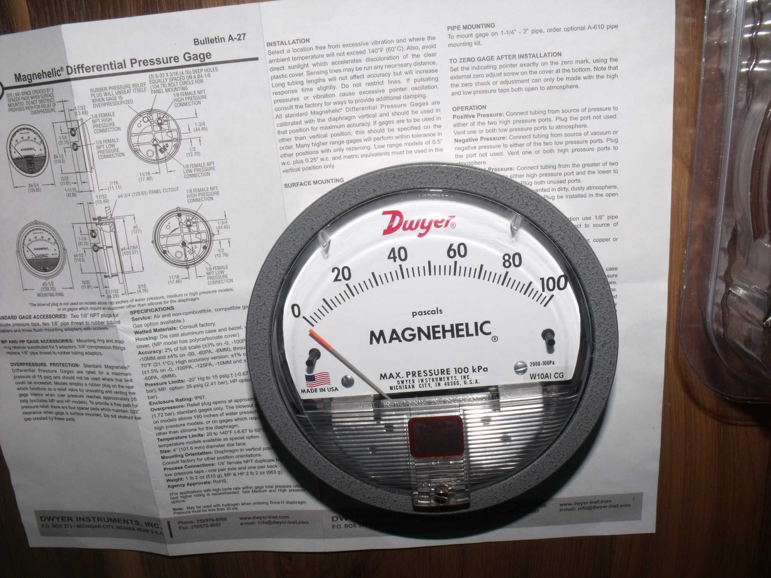 Dwyer Magnehelic Manometr Różnicowy