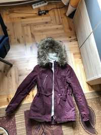 Parka zimowa bordowa H&M