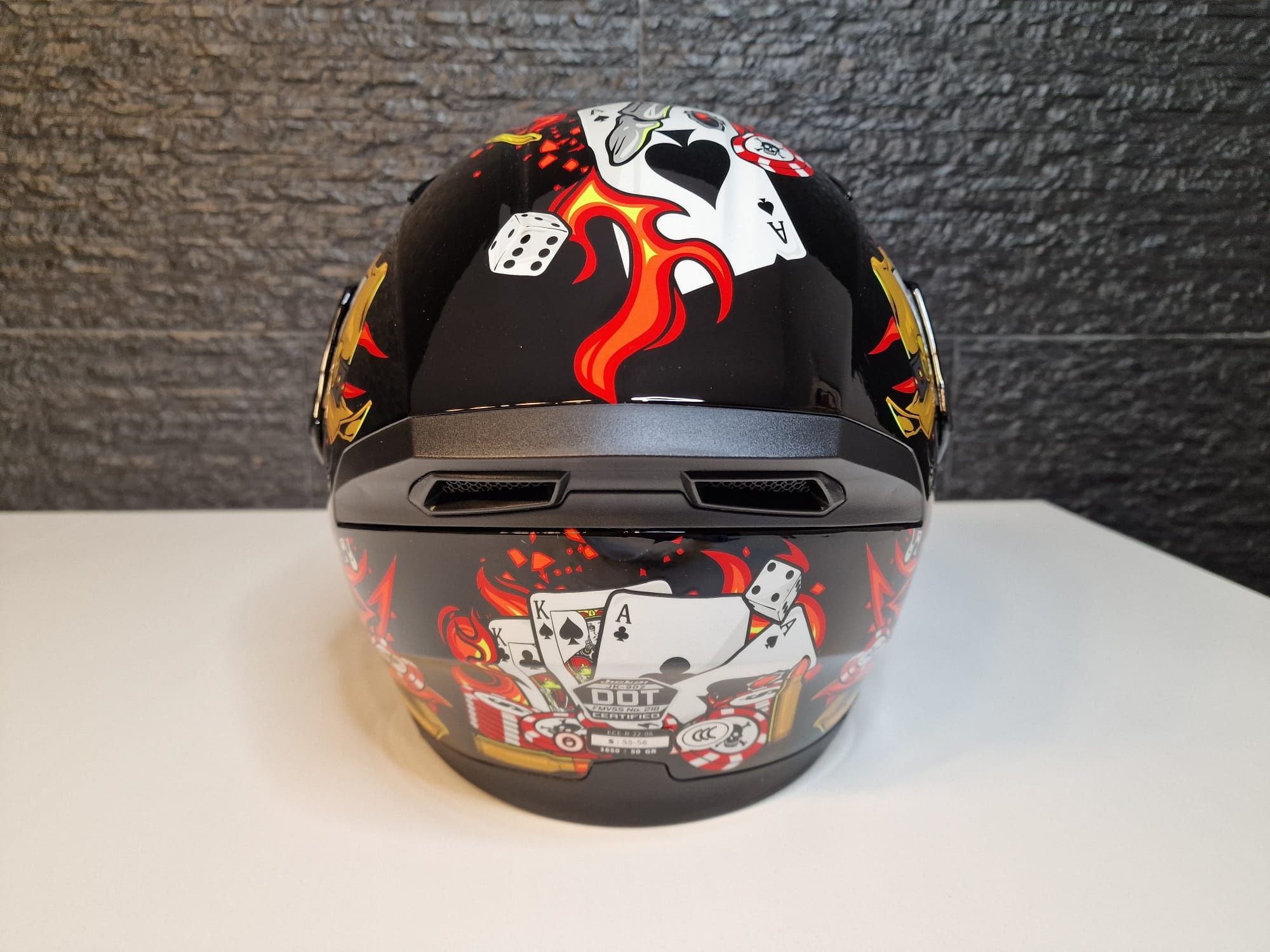 (NOVO) Capacete Modular Mota Desenho Caveira V/Cores