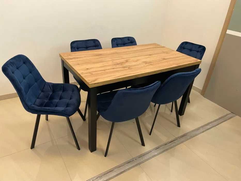 (45) Stół rozkładany + 6 krzeseł, loft, okazja 1550 zł nowy!