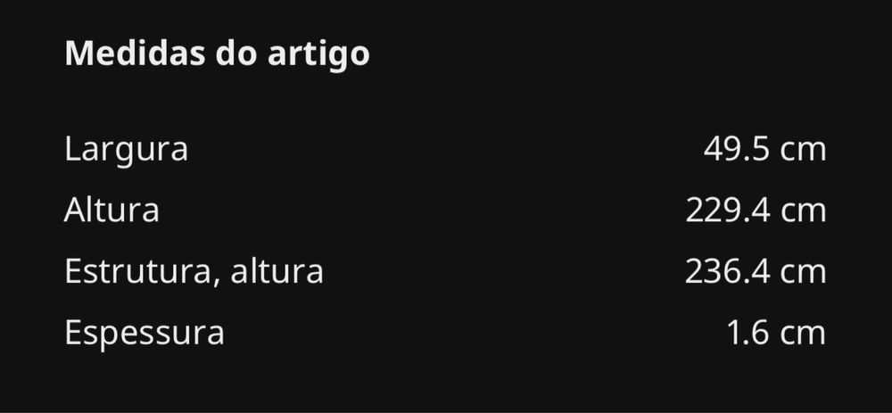 Porta ikea Pax Fardal branco brilhante 50*229cm