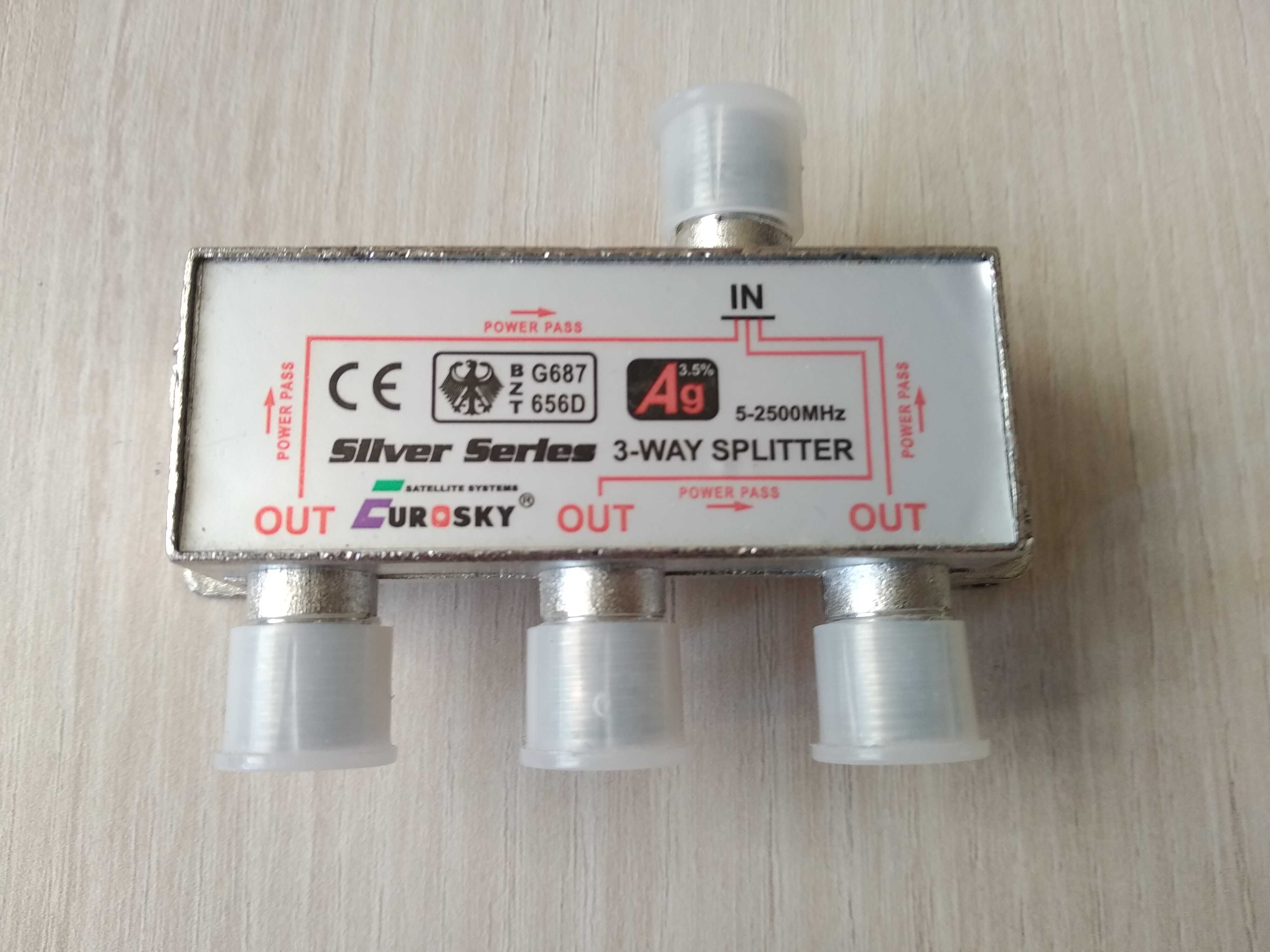 Splitter 3-WAY Eurosky 5-2500 MHz розгалужувач, делитель, разветвитель