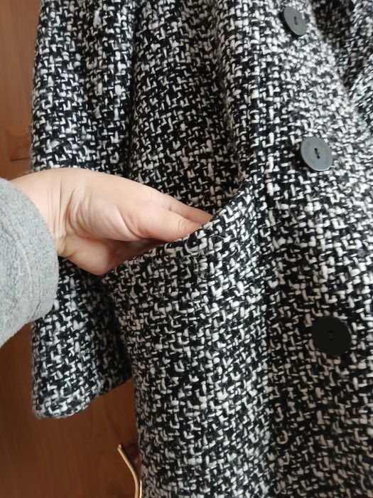 Płaszcz zimowy damski ocieplany melanż roz.M/38