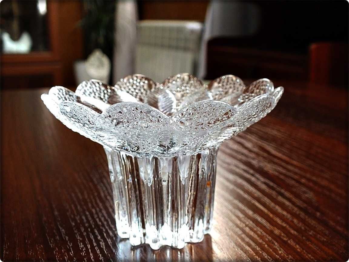Świecznik kryształowy Medea Lausitzer Glas Oryginał DDR lata 80'
