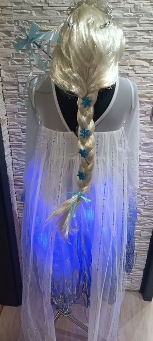 Strój Elzy z Krainy lodu -led przebranie dla dziewczynki -130 cm