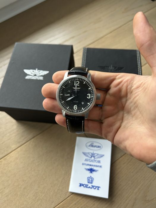 Zegarek poljot aviator do garnituru elegancki watch vintage