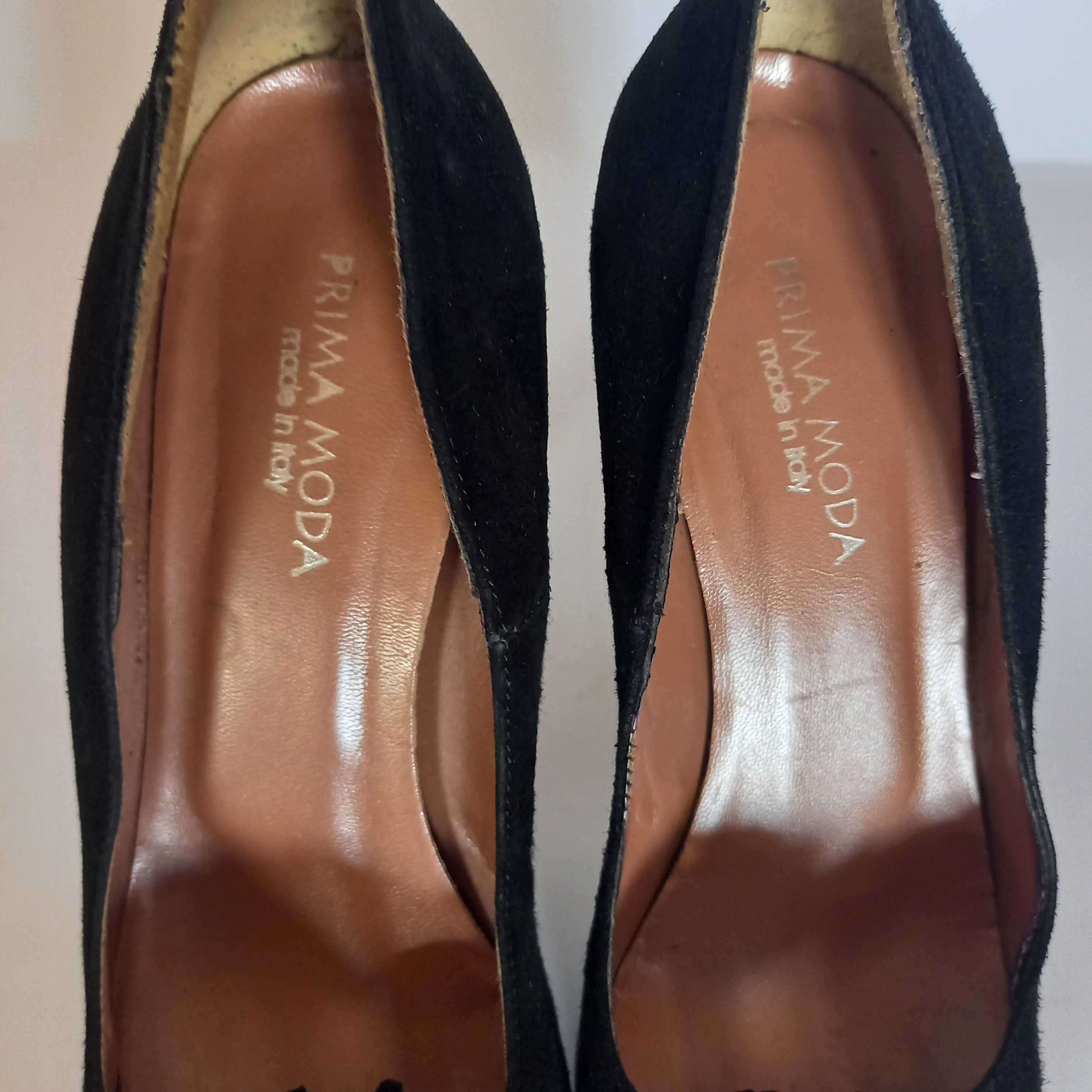 Buty damskie szpilki zamsz nat. roz. 38 Prima Moda