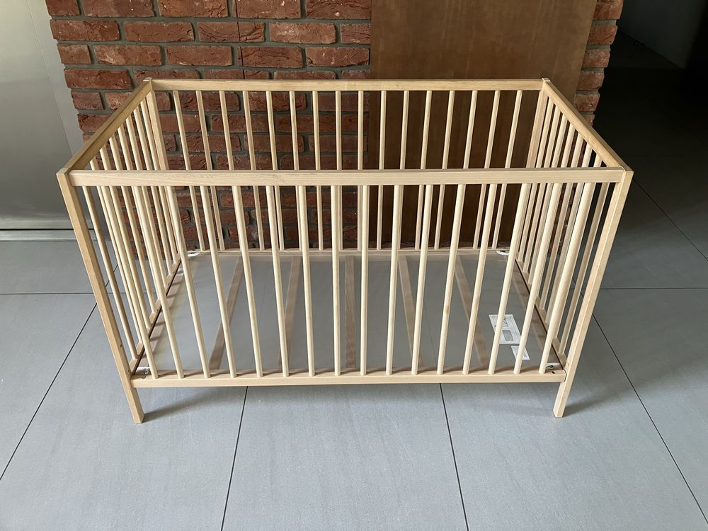 Łóżeczko niemowlęce SNIGLAR z Ikea, buk, 60x120 cm