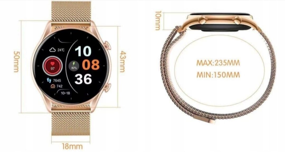 Smartwatch zegarek sportowy AMOLED męski damski krokomierz treningowy2