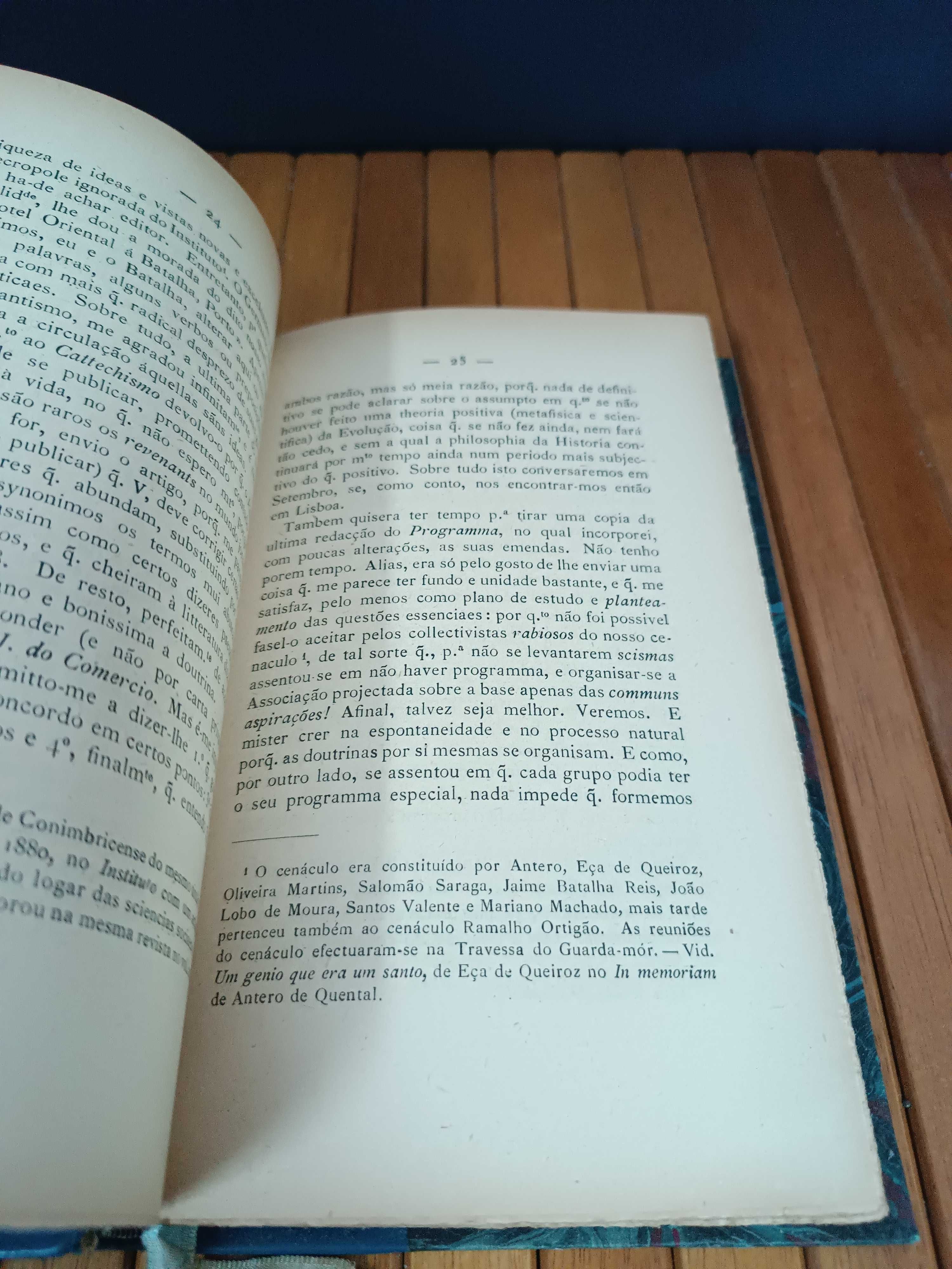 Livro Cartas Ineditas de Antero de Quental a Oliveira Martins 1931