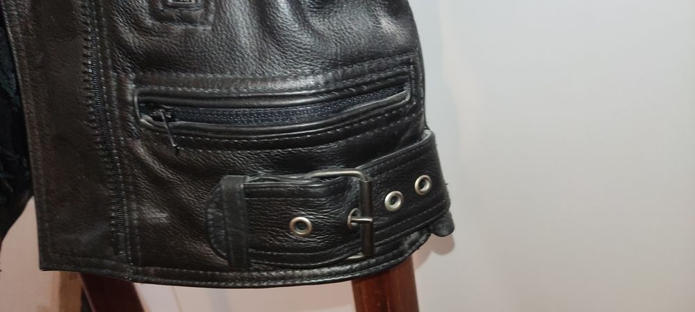 Casaco biker Couro preto