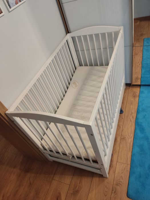 Łóżeczko Niemowlęce Dziecięce Materac Szuflada Komplet