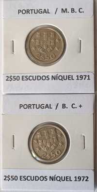 Moedas da 2ª República Portuguesa de 2$50 escudos ( Níquel )