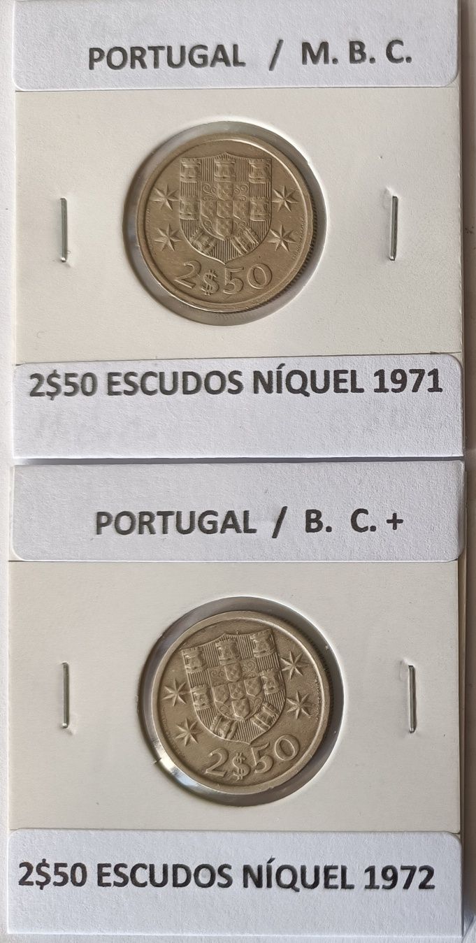 Moedas da 2ª República Portuguesa de 2$50 escudos ( Níquel )