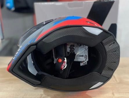 Capacete (NOVO) Airoh Commander Verm/azul Matt.40% DESCONTO.Em S e XS
